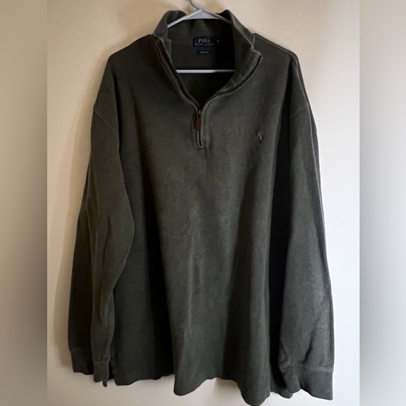 Vintage Polo by Ralph Lauren 1/4 Zip Sweatshirt Sage Green - Picture 2 of 9